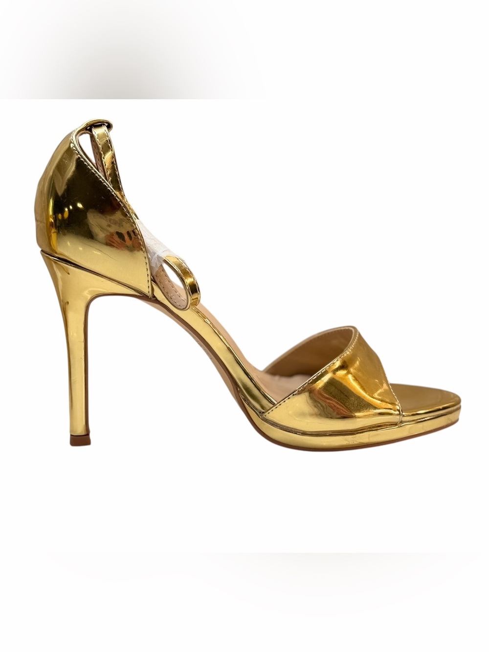 Elisabet Tang Gold Metallic Platform Stiletto Sz 9.5 Heels 4” NWOT